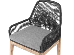 Online Beliani Puutarhakalustesetti 4-Istuttava 90 Cm Poydalla Musta/Harmaa Olbia