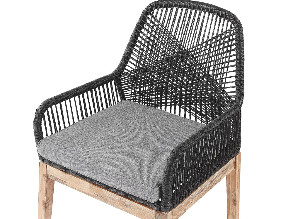 Online Beliani Puutarhakalustesetti 4-Istuttava 90 Cm Poydalla Musta/Harmaa Olbia