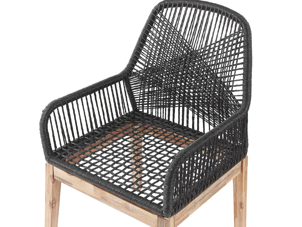 Online Beliani Puutarhakalustesetti 4-Istuttava 90 Cm Poydalla Musta/Harmaa Olbia