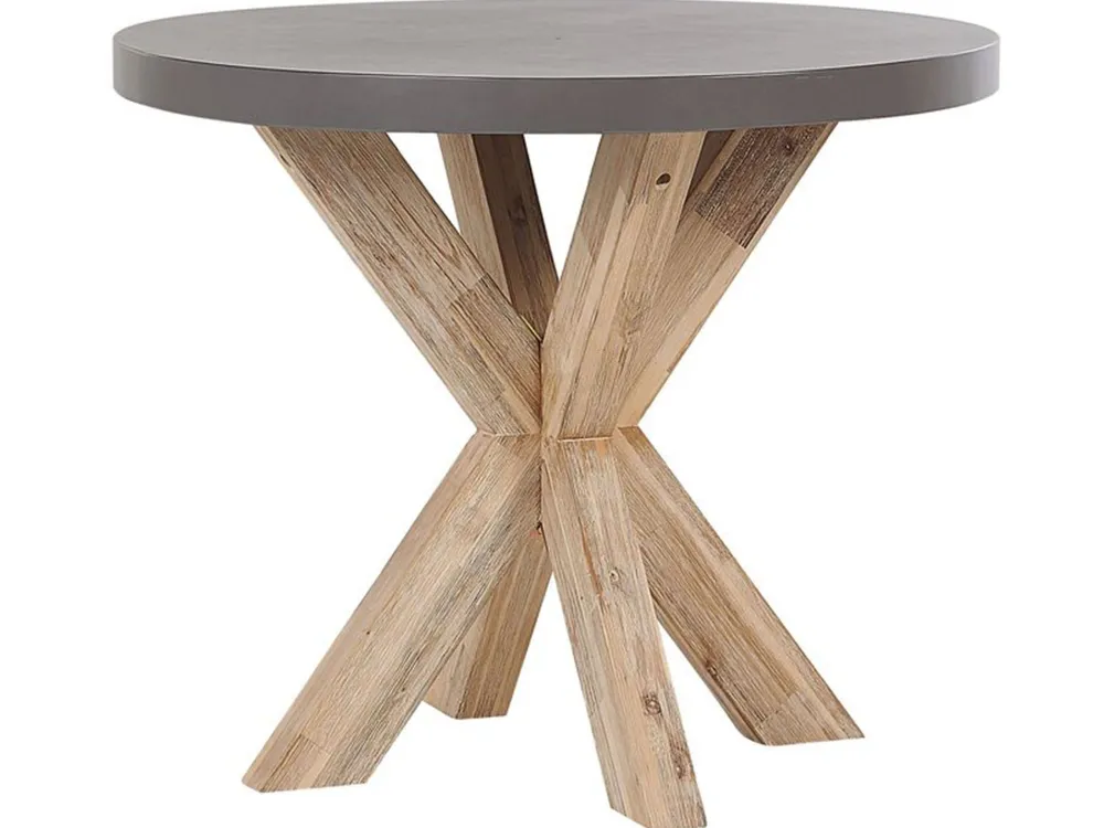 Online Beliani Puutarhakalustesetti 4-Istuttava 90 Cm Poydalla Musta/Harmaa Olbia