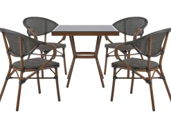 Ulkokalusteet<Beliani Puutarhakalustesetti 4-Istuttava Harmaa/Musta Caspri