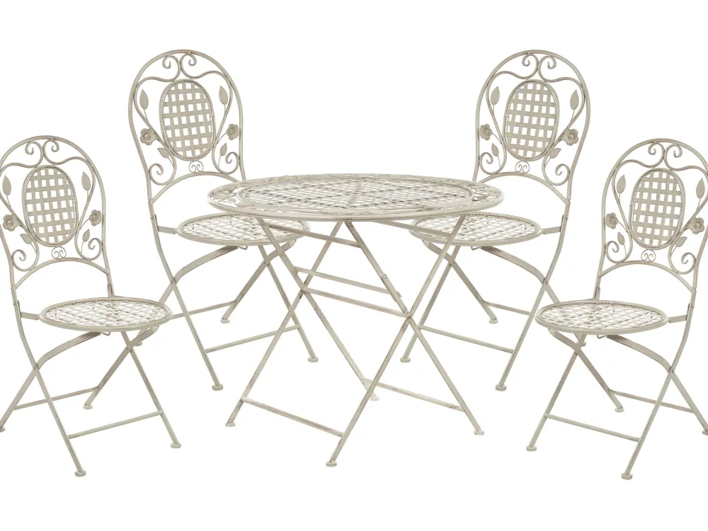 Ulkokalusteet<Beliani Puutarhakalustesetti Metallinen Luonnonvalkoinen Bivio