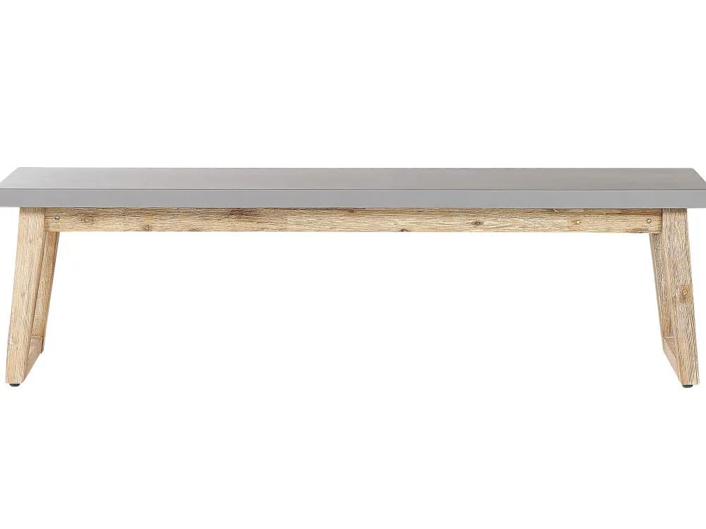 Ulkokalusteet<Beliani Puutarhakalustesetti Poydalla Ja 2 Penkilla Harmaa/Vaalea Puu Oria