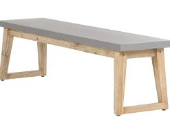 Ulkokalusteet<Beliani Puutarhakalustesetti Poydalla Ja 2 Penkilla Harmaa/Vaalea Puu Oria