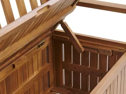 Ulkokalusteet<Beliani Puutarhapenkki Akasiapuu Säilytystila Punainen 120 Cm Sovana