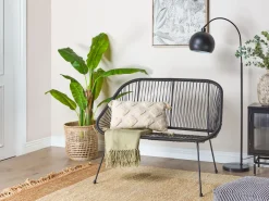 Hot Beliani Puutarhapenkki Polyrottinki Musta 114 Cm Acapulco