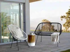 Hot Beliani Puutarhapenkki Polyrottinki Musta 114 Cm Acapulco