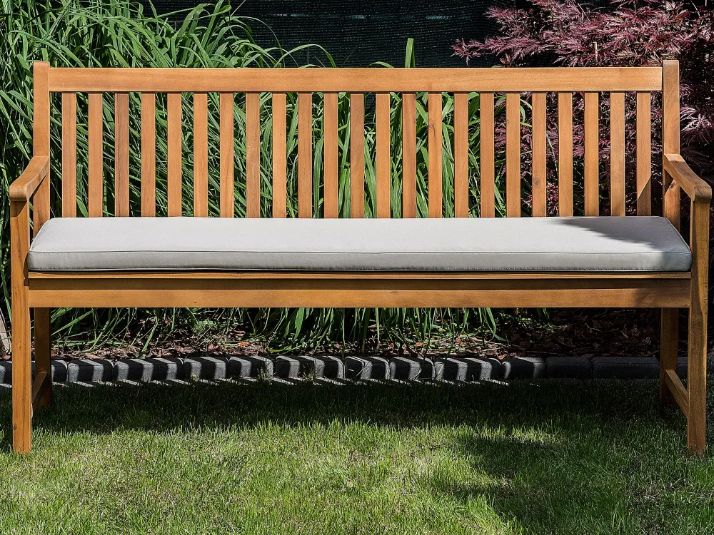 Discount Beliani Puutarhapenkki Sertifioitu Akaasia Vaalea Puu/Ruskeanharmaa 160 Cm Vivara