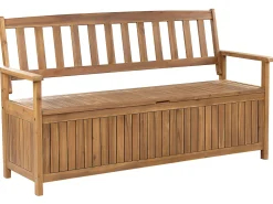 Ulkokalusteet<Beliani Puutarhapenkki Vaalea Akasiapuu Säilytystila 160 Cm Sovana