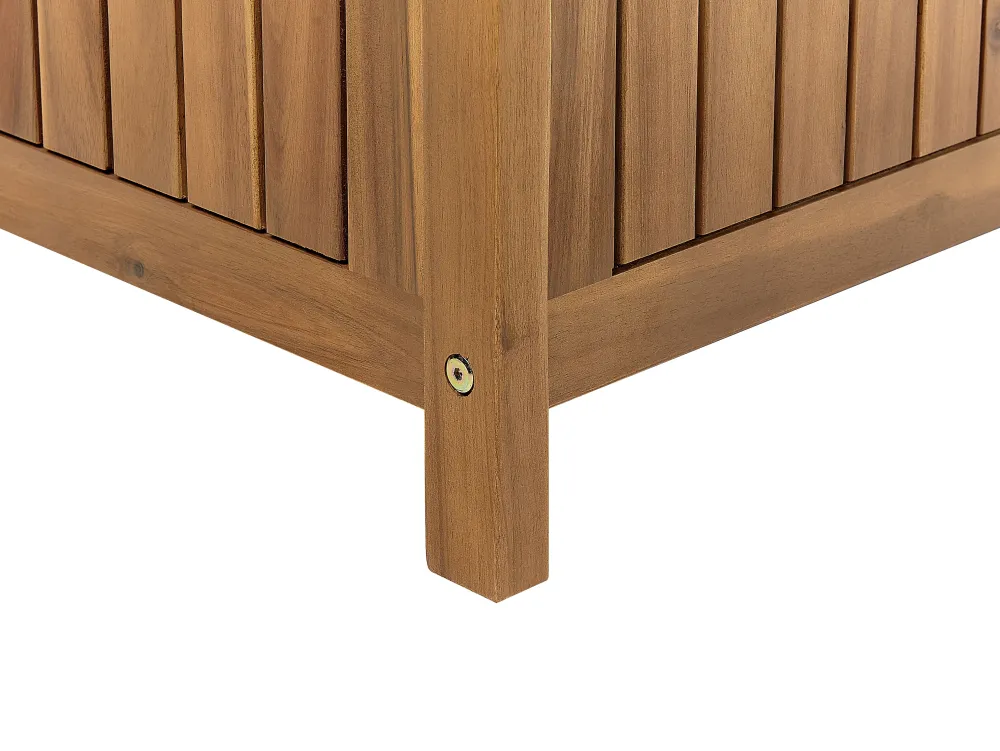 Ulkokalusteet<Beliani Puutarhapenkki Vaalea Akasiapuu Säilytystila 160 Cm Sovana