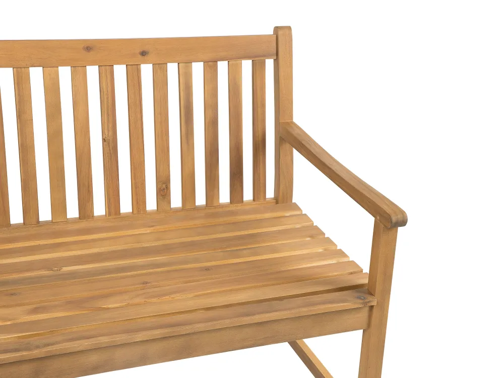 Fashion Beliani Puutarhapenkki Ymparistoa Saastavaa Akasia-Puuta 120 Cm Tummansinisella Pehmusteella Vivara