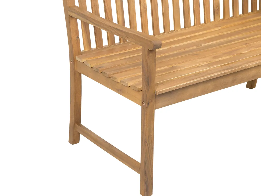 Fashion Beliani Puutarhapenkki Ymparistoa Saastavaa Akasia-Puuta 120 Cm Tummansinisella Pehmusteella Vivara