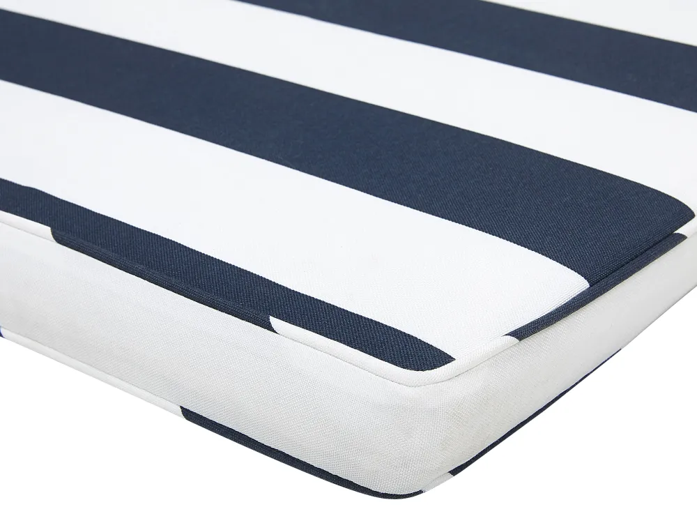 Fashion Beliani Puutarhapenkki Ymparistoa Saastavaa Akasia-Puuta 120 Cm Tummansinisella Pehmusteella Vivara