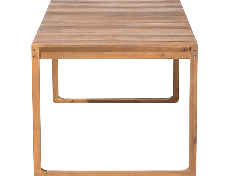 Pöydät<Beliani Puutarhapoyta Akaasia Vaalea Puu 180 X 90 Cm Sassari