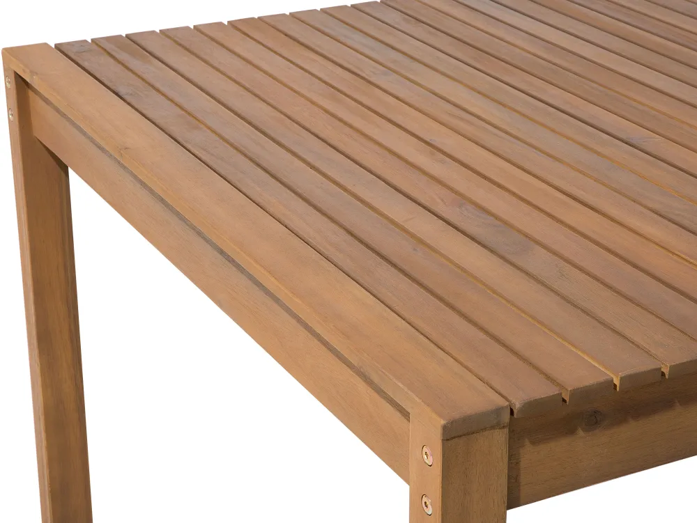 Pöydät<Beliani Puutarhapoyta Akaasia Vaalea Puu 180 X 90 Cm Sassari