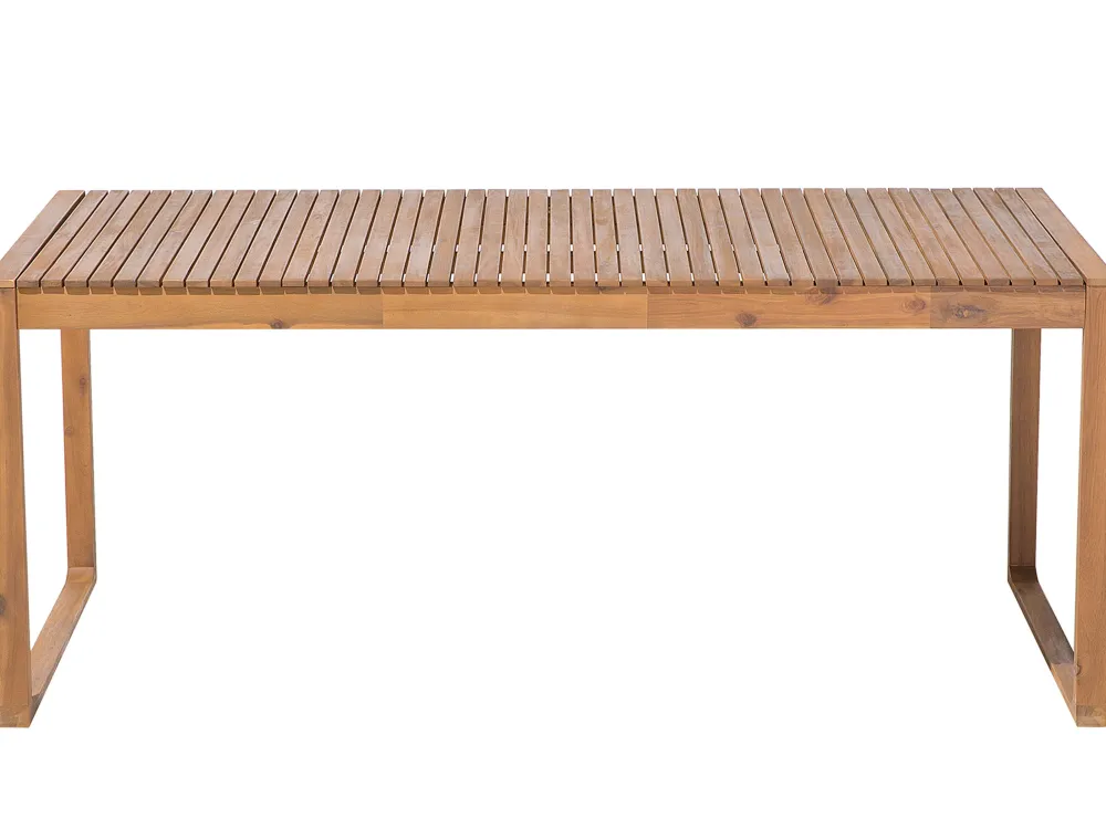 Pöydät<Beliani Puutarhapoyta Akaasia Vaalea Puu 180 X 90 Cm Sassari