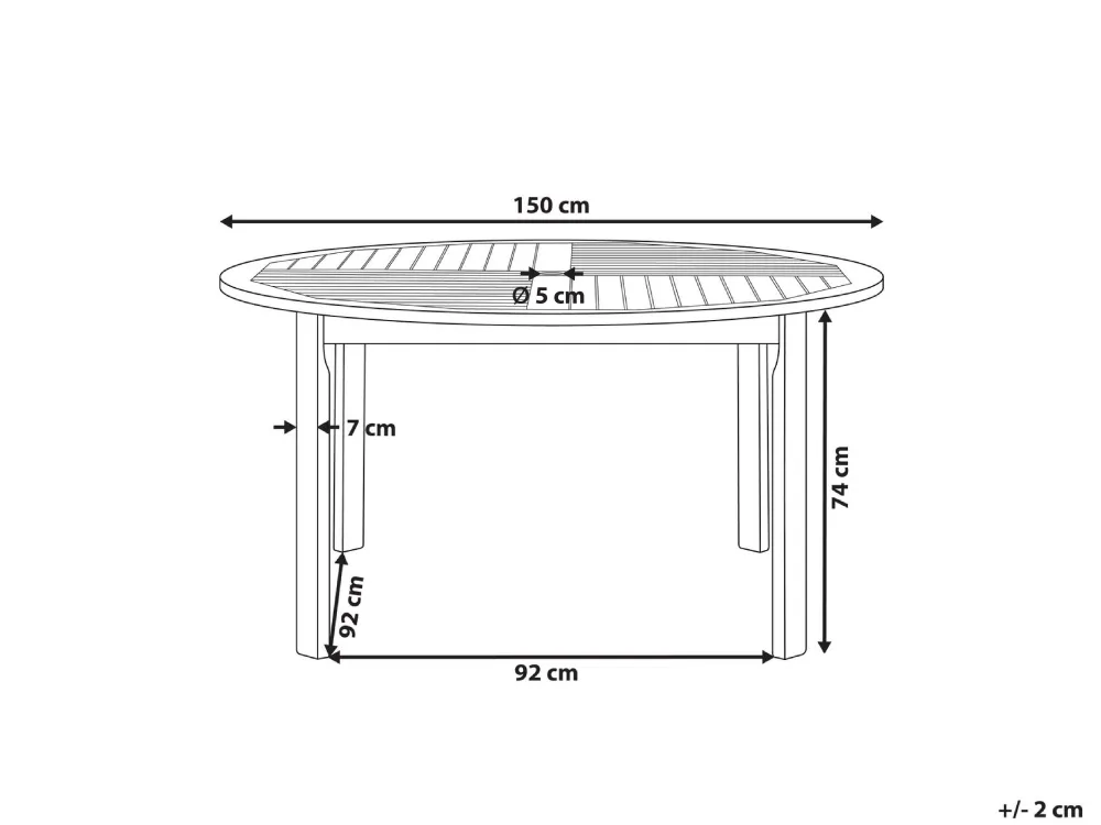 Ulkokalusteet<Beliani Puutarhapoyta Akaasia Vaalea Puu 150 Cm Tolve