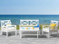 Ulkokalusteet<Beliani Puutarhapoyta Akaasia Valkoinen 100 X 55 Cm Baltic