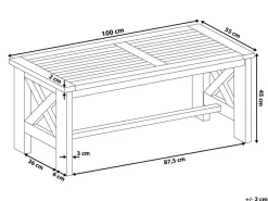Ulkokalusteet<Beliani Puutarhapoyta Akaasia Valkoinen 100 X 55 Cm Baltic