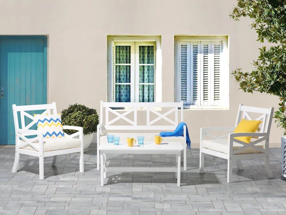 Ulkokalusteet<Beliani Puutarhapoyta Akaasia Valkoinen 100 X 55 Cm Baltic