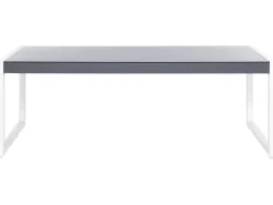 Pöydät<Beliani Puutarhapoyta Alumiini Harmaa/Valkoinen 210 X 90 Cm Bacoli