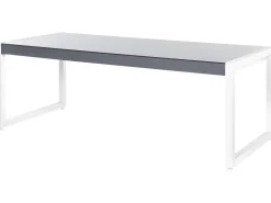 Pöydät<Beliani Puutarhapoyta Alumiini Harmaa/Valkoinen 210 X 90 Cm Bacoli