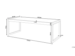 Pöydät<Beliani Puutarhapoyta Alumiini Harmaa/Valkoinen 210 X 90 Cm Bacoli