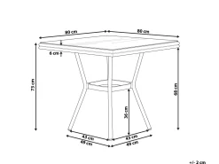 Clearance Beliani Puutarhapoyta Alumiini Tumma Puu/Musta 80 X 80 Cm Caspri
