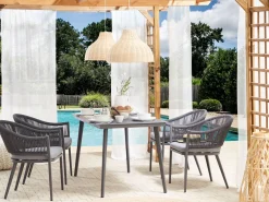 Outlet Beliani Puutarhapoyta Alumiini Tummanharmaa 140 X 80 Cm Mileto