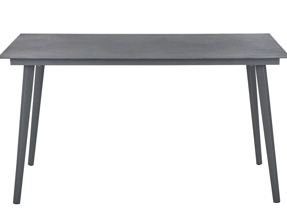 Outlet Beliani Puutarhapoyta Alumiini Tummanharmaa 140 X 80 Cm Mileto