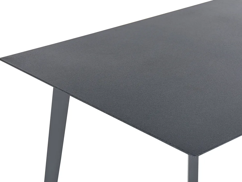 Outlet Beliani Puutarhapoyta Alumiini Tummanharmaa 140 X 80 Cm Mileto