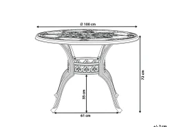 Ulkokalusteet<Beliani Puutarhapoyta Alumiini Tummanruskea 100 Cm Sapri