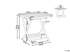Pöydät<Beliani Puutarhapoyta Bambu Vaalea Puu 70 X 70 Cm Molise