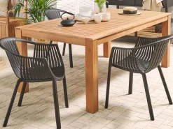 Clearance Beliani Puutarhapoyta Eukalyptus Vaalea Puu 190 X 105 Cm Monsano