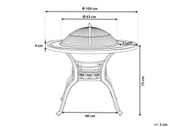 Clearance Beliani Puutarhapoyta Grillilla Alumiini Tummanruskea O 105 Cm Manfria