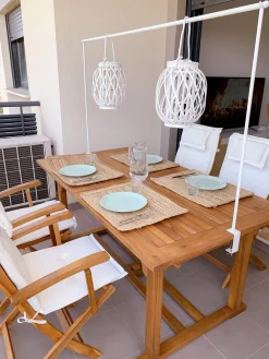 Pöydät<Beliani Puutarhapoyta Jatkettava Akaasia Vaalea Puu 160/220 X 90 Cm Java