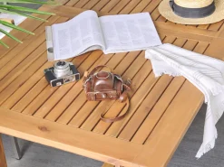 Pöydät<Beliani Puutarhapoyta Jatkettava Akaasia Vaalea Puu 160/220 X 90 Cm Java