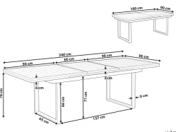 Pöydät<Beliani Puutarhapoyta Jatkettava Alumiini Musta 180/240 X 90 Cm Valcanetto