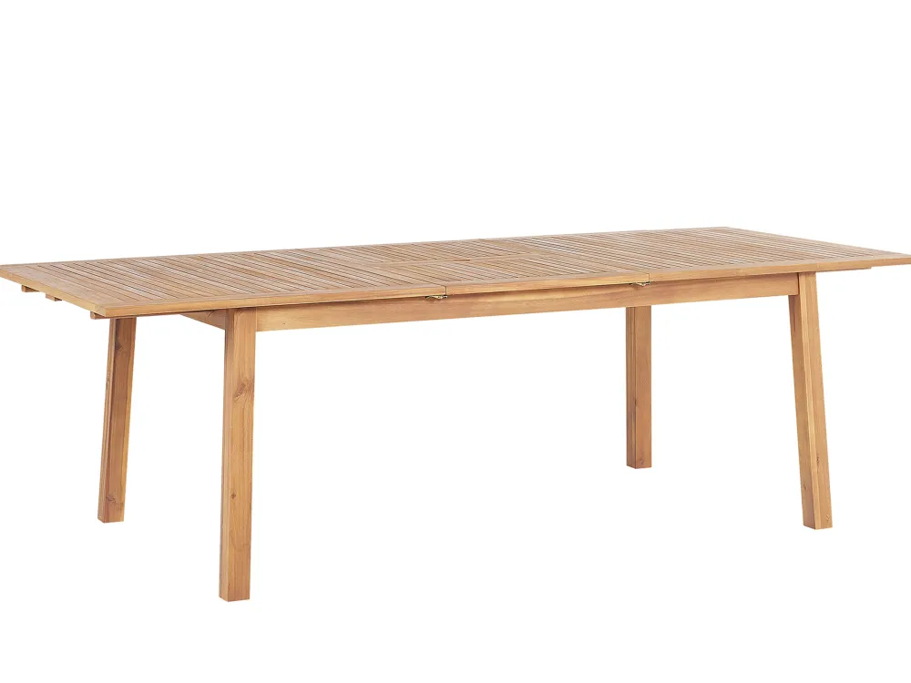 Ulkokalusteet<Beliani Puutarhapoyta Jatkettava Akaasia Vaalea Puu 180/240 X 100 Cm Cesana