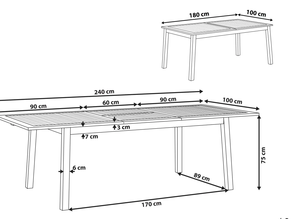 Ulkokalusteet<Beliani Puutarhapoyta Jatkettava Akaasia Vaalea Puu 180/240 X 100 Cm Cesana