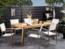 Ulkokalusteet<Beliani Puutarhapoyta Jatkettava Akaasia Vaalea Puu 180/240 X 100 Cm Cesana