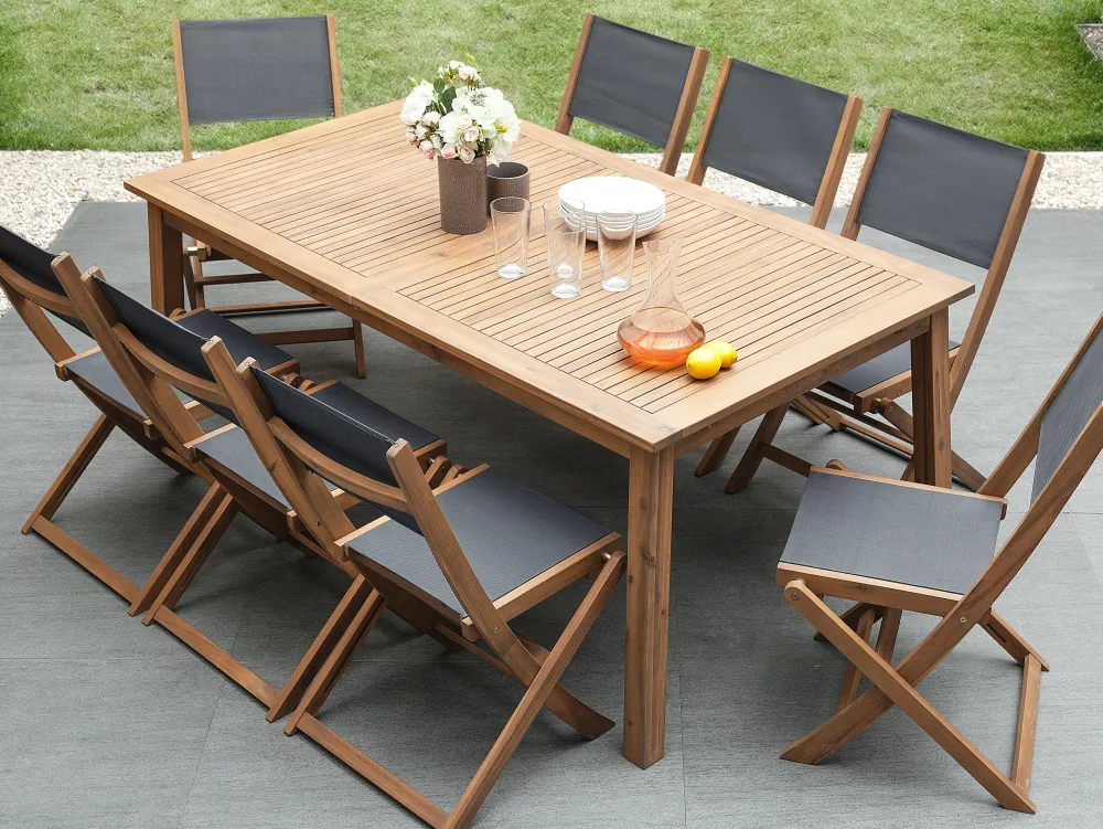 Ulkokalusteet<Beliani Puutarhapoyta Jatkettava Akaasia Vaalea Puu 180/240 X 100 Cm Cesana