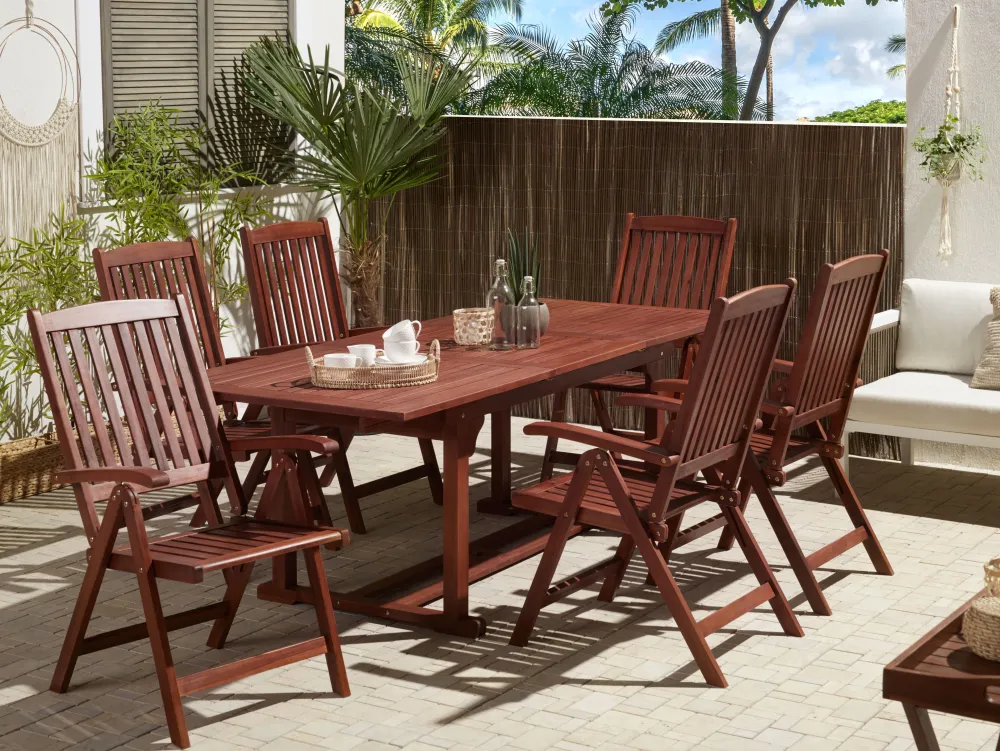 Ulkokalusteet<Beliani Puutarhapoyta Jatkettava Akaasia Tumma Puu 160/220 X 90 Cm Toscana