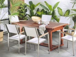 Ulkokalusteet<Beliani Puutarhapoyta Jatkettava Akaasia Tumma Puu 160/220 X 90 Cm Toscana