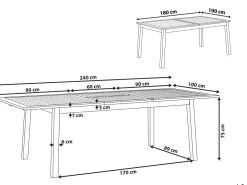 Cheap Beliani Puutarhapoyta Jatkettava Akaasia Tumma Puu 180/240 X 100 Cm Cesana