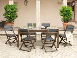 Cheap Beliani Puutarhapoyta Jatkettava Akaasia Tumma Puu 180/240 X 100 Cm Cesana