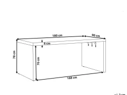 Ulkokalusteet<Beliani Puutarhapoyta Kuitusementti U-Muoto Harmaa 180 X 90 Cm Taranto