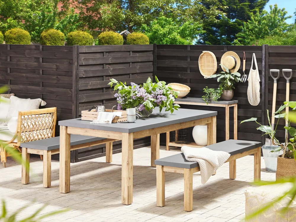 Hot Beliani Puutarhapoyta Kuitusementti Harmaa 180 X 90 Cm Ostuni