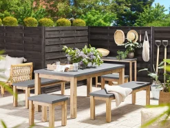 Hot Beliani Puutarhapoyta Kuitusementti Harmaa 180 X 90 Cm Ostuni