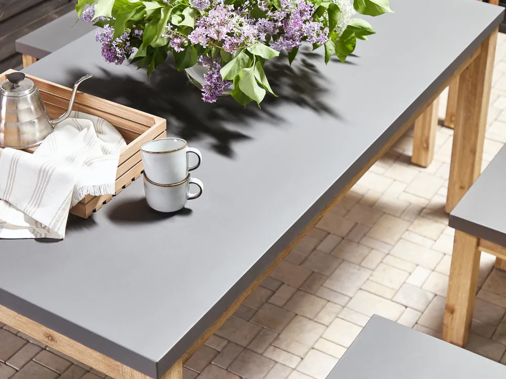 Hot Beliani Puutarhapoyta Kuitusementti Harmaa 180 X 90 Cm Ostuni